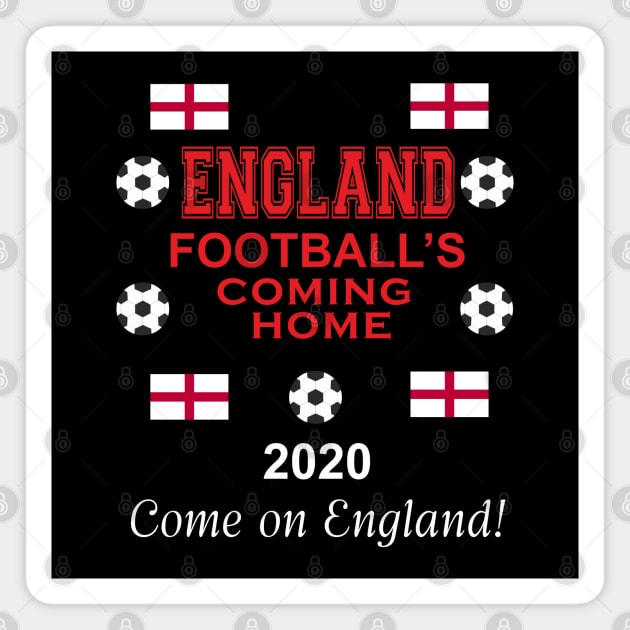 England  2020 Football's coming home. Magnet by AJ techDesigns